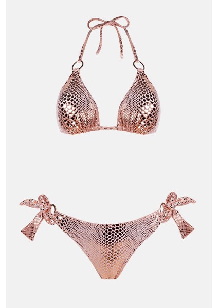 4602 Parlak Gold Bikini Takımı