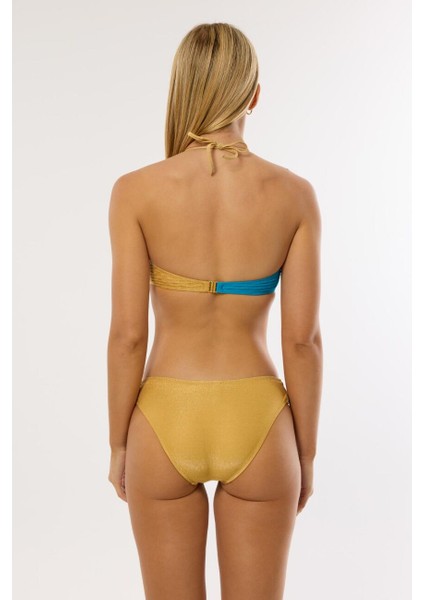 4610 Gold Straplez Bikini Takımı