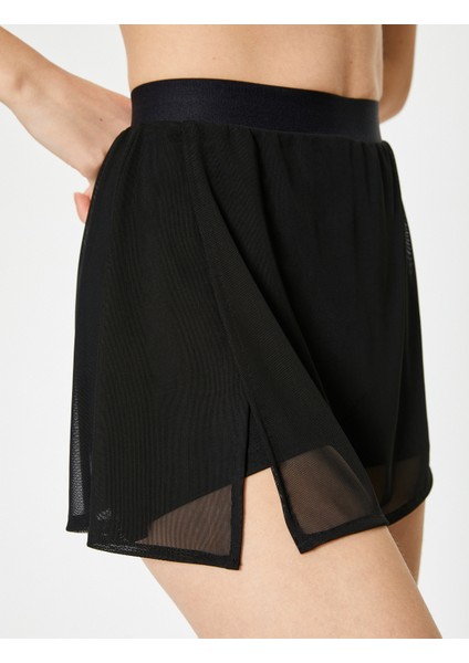Spor Mini Tül Şort Etek Slim Fit