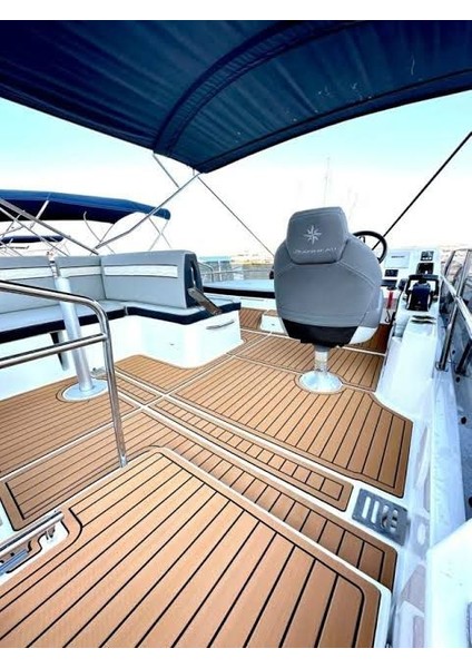 Marinedeck 1250*850*6MM Alt Zemin 3M Yapılkanlı Tekne-Yat Suni Tik Görünümlü Güverte Kaplamaları Taba Renk