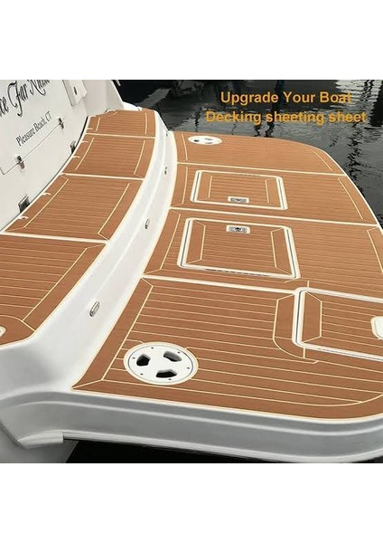 Marinedeck 1250*850*6MM Alt Zemin 3M Yapılkanlı Tekne-Yat Suni Tik Görünümlü Güverte Kaplamaları Taba Renk