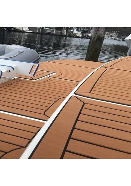 Marinedeck 1250*850*6MM Alt Zemin 3M Yapılkanlı Tekne-Yat Suni Tik Görünümlü Güverte Kaplamaları Taba Renk