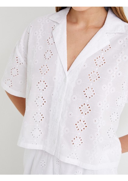 Crop Fisto Gömlek Kısa Kollu Düğmeli Pamuklu indirimleri