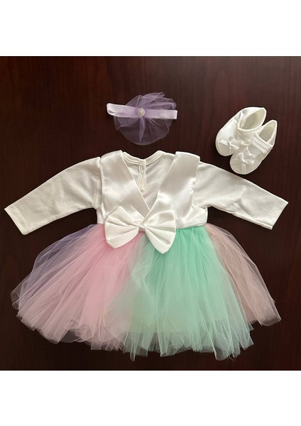 Kız Bebek Mevlüt Takımı Tütülü Renkli Prenses Elbise Baby Shower Doğum Günü Özel Gün Set 4 Parça modelleri