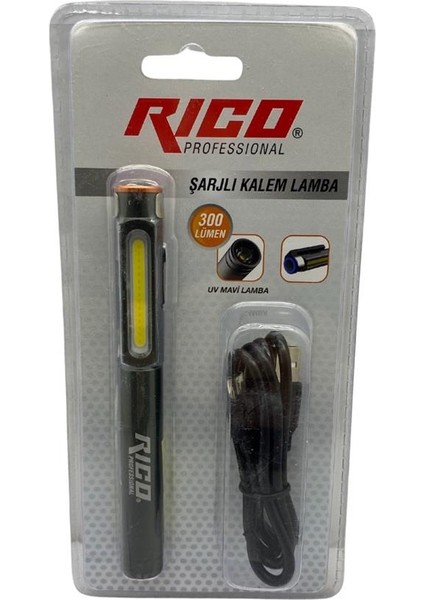 Rıco 3.7V El Feneri Ledli Mıknatıslı Kalem Tip Şarjlı (Kısa)