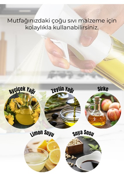 2li Püskürtmeli Sprey Yağdanlık Cam Şişe - Izgara Fritöz Salata Yağ Püskürtücü Beyaz fırsatları