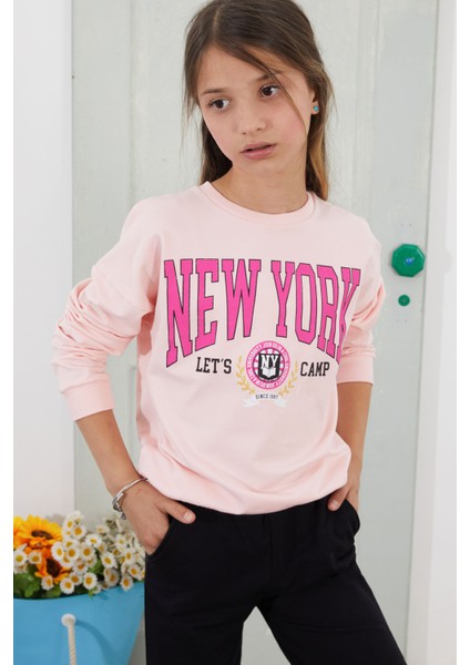 Pembe Newyork Yazılı Kız Çocuk Alt Üst Takım 18581 fiyatları