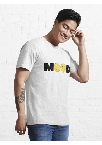 Mood Baskılı Bisiklet Yaka T-Shirt