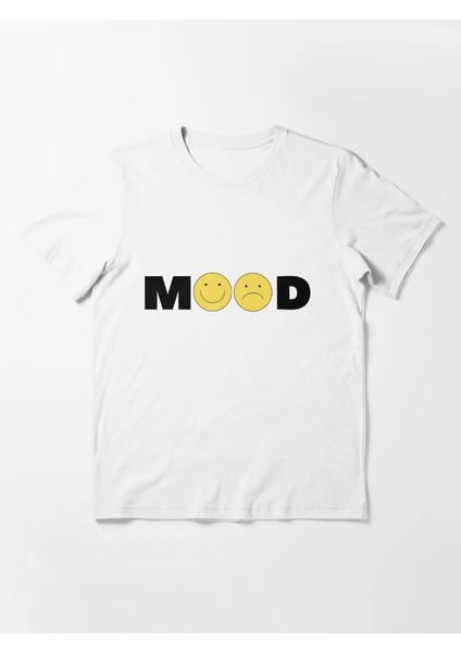 Mood Baskılı Bisiklet Yaka T-Shirt