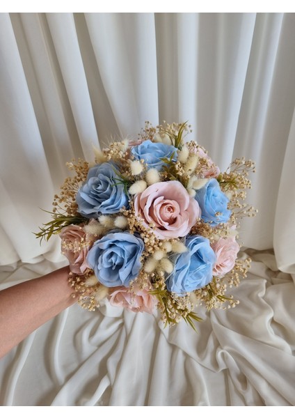 Mavi Gelin Çiçeği/yapay Gelin Buketi Soft modelleri