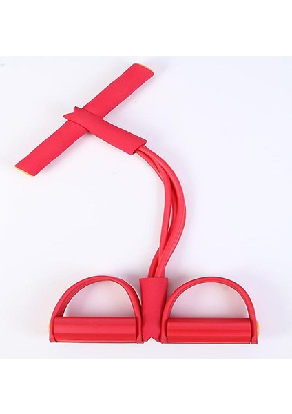 4pcs Direnç Çekme Halatları Egzersiz Kürekçi Belly Band Ev Salonu Spor Eğitimi (Kırmızı) (Yurt Dışından)
