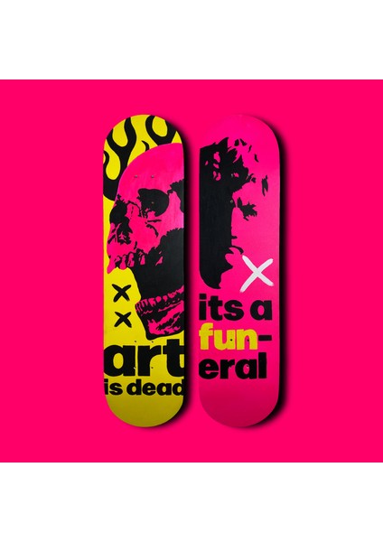 "funeral" Kaykay Duvar Dekoru, El Yapımı Ahşap Duvar Dekoru