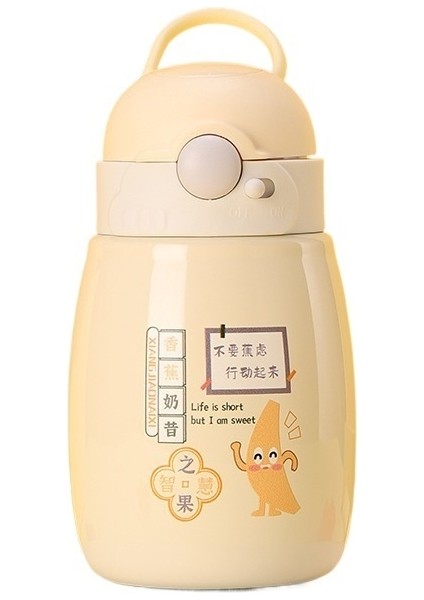 Karikatür Açılır Kapaklı Paslanmaz Çelik Termal Su Bardağı (Yurt Dışından)