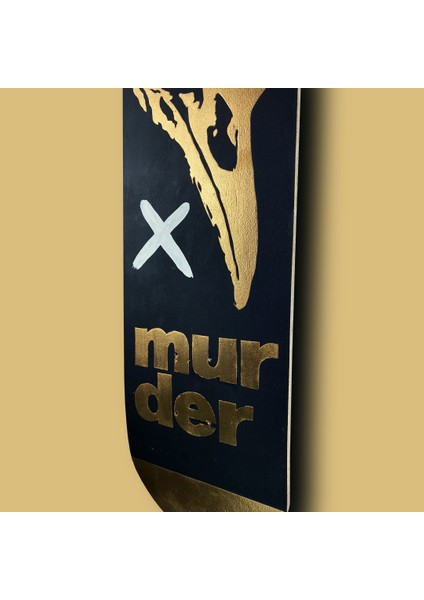 "golden Murder" Kaykay Duvar Dekoru, El Yapımı Ahşap Duvar Dekoru