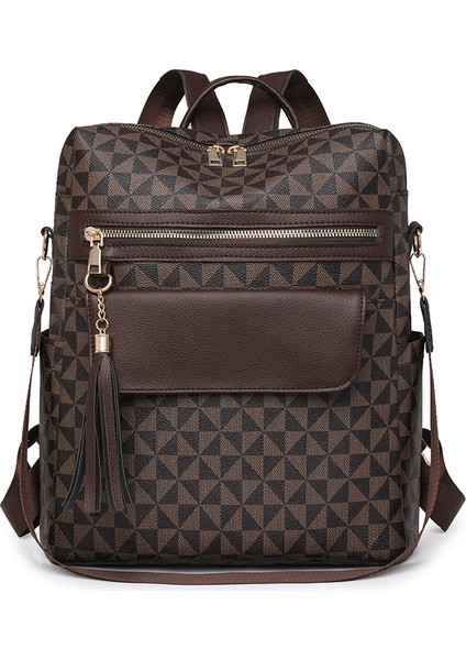 Moda Baskılı Sırt Çantası, Rahat ve Çok Yönlü, Retro Hırsızlık Önleyici Sırt Çantası, Büyük Kapasiteli Çok Amaçlı Seyahat Çantası (Yurt Dışından)