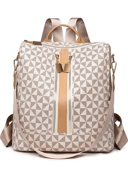 Baskılı Büyük Kapasiteli Sırt Çantası, Şık ve Sade Omuz Çantası, Çok Fonksiyonlu Kadın Banliyö Sırt Çantası (Yurt Dışından)