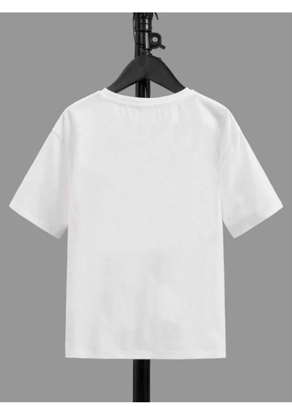 Ünisex Rahat Kalıp Pamuklu Baskılı Beyaz Çocuk T-Shirt fiyatları