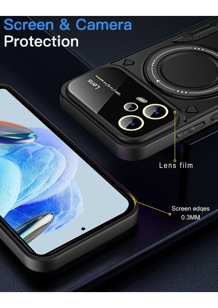 Redmi Note 12 Pro 5g Kılıf Magsafe Mıknatıslı Stand Özellikli Kamera ve Lens Korumalı Kapak