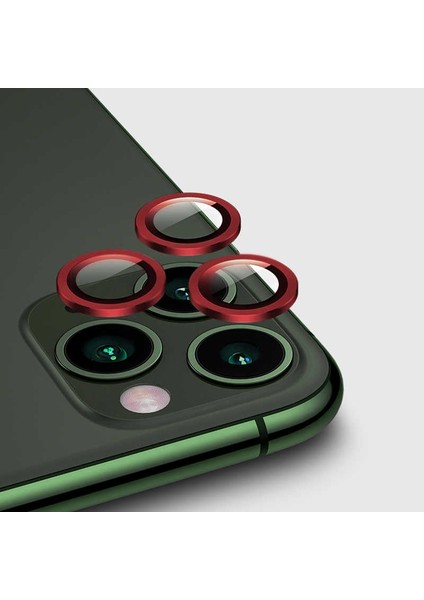 Apple iPhone 12 Pro Uyumlu Zore Cl-01 Kamera Lens Koruyucu-Kırmızı