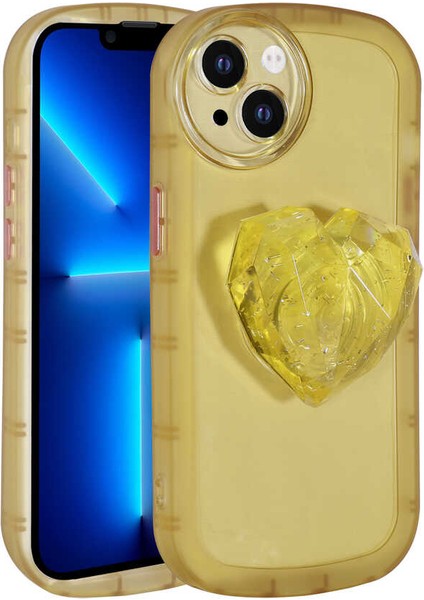 Apple iPhone 13 - Uyumlu Kamera Korumalı Pop Soketli Renkli Zore Ofro Kapak-Sarı