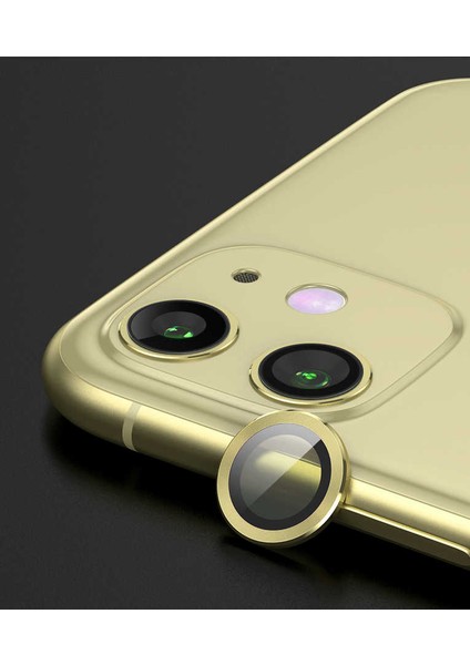 Apple iPhone 12 Uyumlu Zore Cl-01 Kamera Lens Koruyucu-Sarı