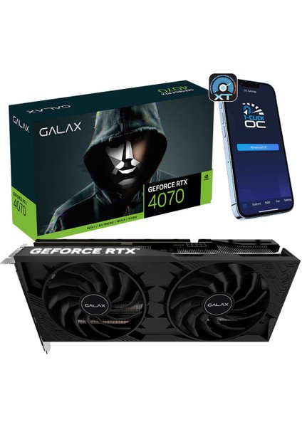 Geforce Rtx 4070 1-Click Oc 2x 12GB GDDR6X 192 Bit Dlss 3 Ekran Kartı (47NOM7MD8DDF)