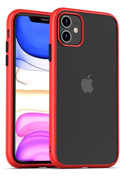 Apple iPhone 11 - Uyumlu Zore Hom Silikon-Kırmızı