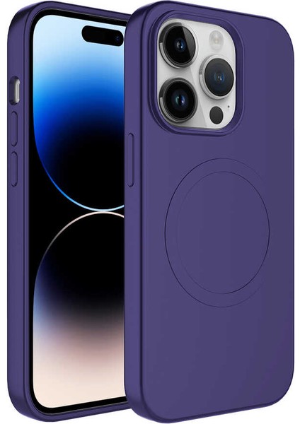 Apple iPhone 11 Pro Max - Uyumlu Magsafe Wireless Şarj Özellikli Pastel Renk Silikon Zore Plas Kapak-Mürdüm