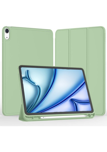 iPad Air 11 Inç 6. Nesil Kalemlikli Uyku Modlu Yatay Standlı Stromix Smart Kılıf A2902 A2903 A2904