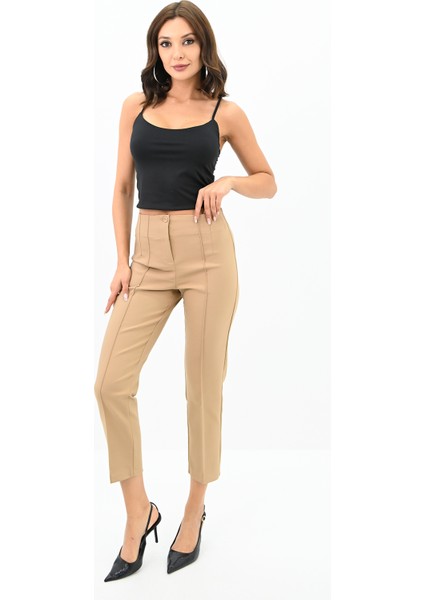 Kadın Yüksek Bel Flatolu Pantolon 6229-24