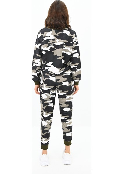 Kadın Kamuflaj Desenli Eşofman Takımı 3876-24 modelleri
