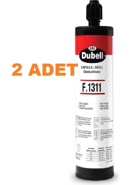 Ems F.311 Kimyasal Dübel 410 ml Hızlı Kuruma Kolay Uygulama Yüksek Mukavemetli 2 Adet Gönderilir