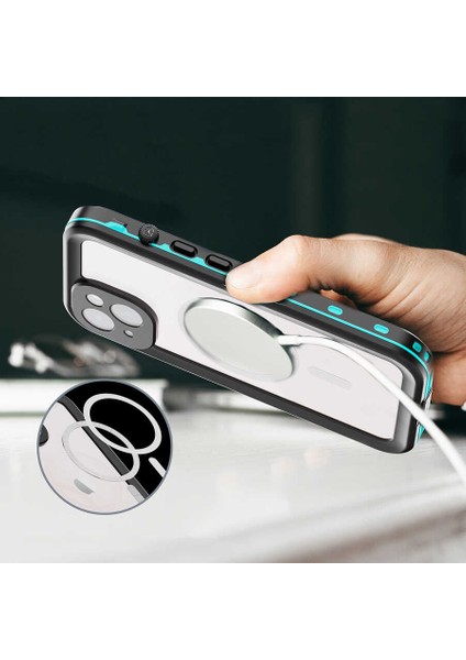 Apple iPhone 14 - Uyumlu 1-1 Su Geçirmez Kılıf-Siyah
