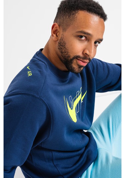 Air Sportswear Clup Hoodie Blue Standart Fit Kesim Lacivert Erkek Sweatshrit fiyatları