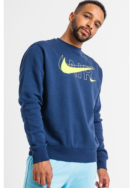 Air Sportswear Clup Hoodie Blue Standart Fit Kesim Lacivert Erkek Sweatshrit fırsatları