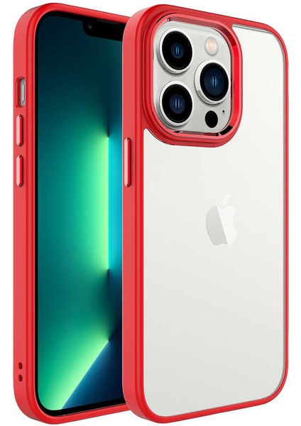 Apple iPhone 14 Pro Max - Uyumlu Zore Krom Kapak-Kırmızı