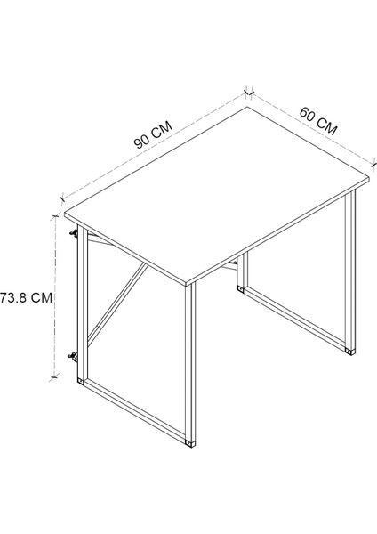 60X90 cm Çalışma Masası Bilgisayar Masası Ofis Ders Yemek Masası Çam