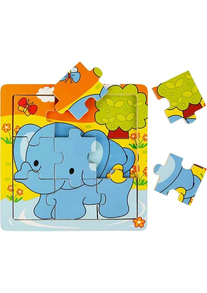 Minik Eller Için Büyük Eğlence: 9 Parça Ahşap Mini Puzzle