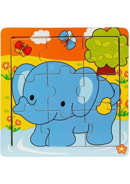 Minik Eller Için Büyük Eğlence: 9 Parça Ahşap Mini Puzzle