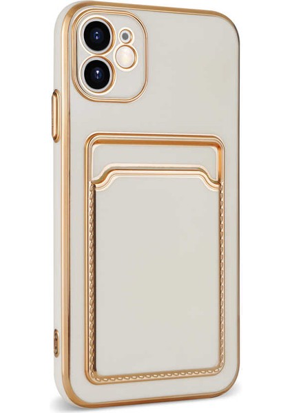 iPhone 12 Uyumlu Zore Bark Kartlıklı Kapak-Rose Gold