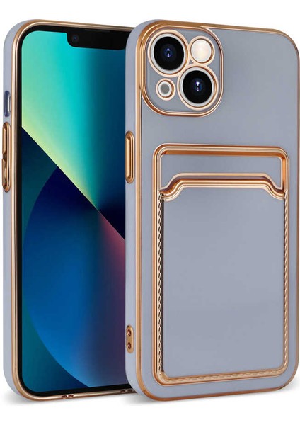iPhone 13 Uyumlu Zore Bark Kartlıklı Kapak-Lila