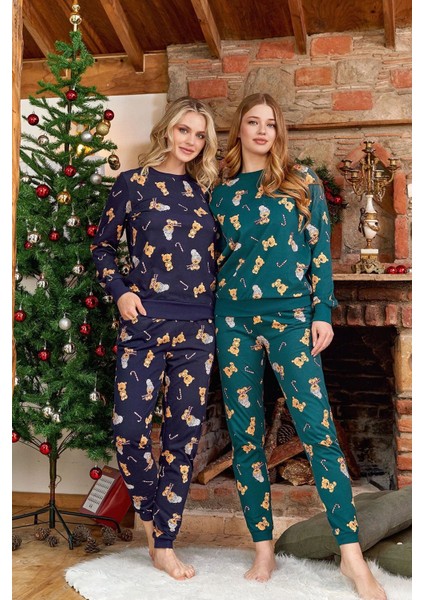24046 Kadın Uzun Kollu Pijama Takımı-Lacivert fiyatları