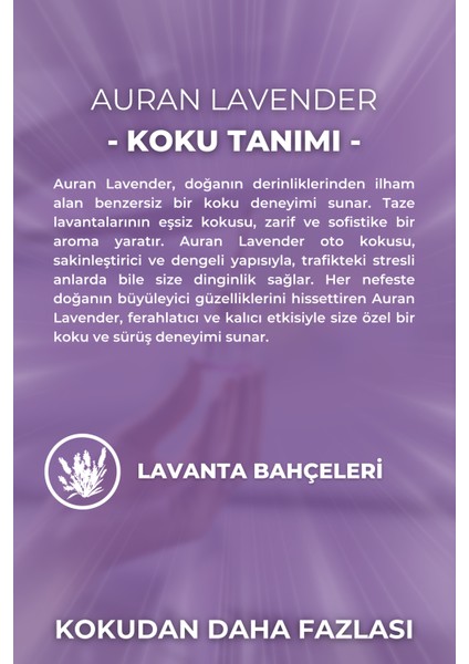 Lavender Oto Kokusu İp Askılı Araç Kokusu Uzun Süre Kalıcı Lavanta Araba Kokusu 8ml