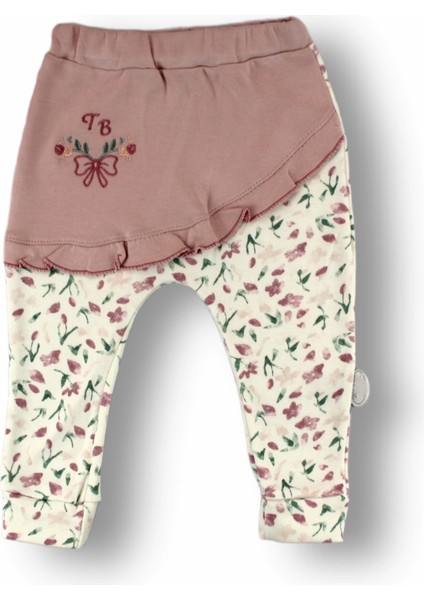 Tb Çiçek Nakışlı Bandanalı Uzun Kollu Zıbınlı 3lü Kız Bebek Takımı Ekru modelleri