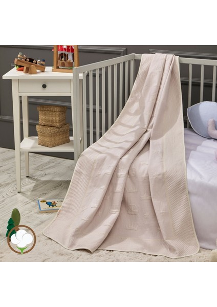 - Crown Bebek Battaniye %70 Bambu %30 Mikro Kumaş 110CM x 150CM Pembe