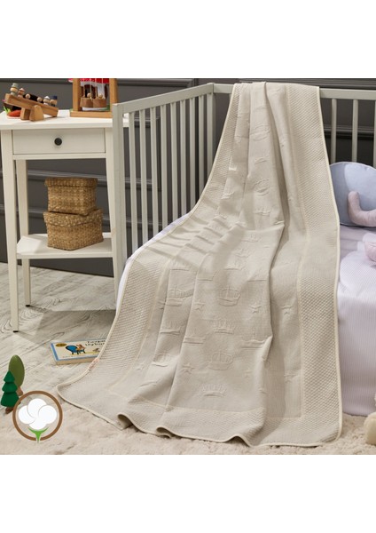 - Crown Bebek Battaniye %70 Bambu %30 Mikro Kumaş 110CM x 150CM Gri