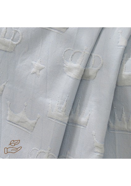 - Crown Bebek Battaniye %70 Bambu %30 Mikro Kumaş 110CM x 150CM Mavi