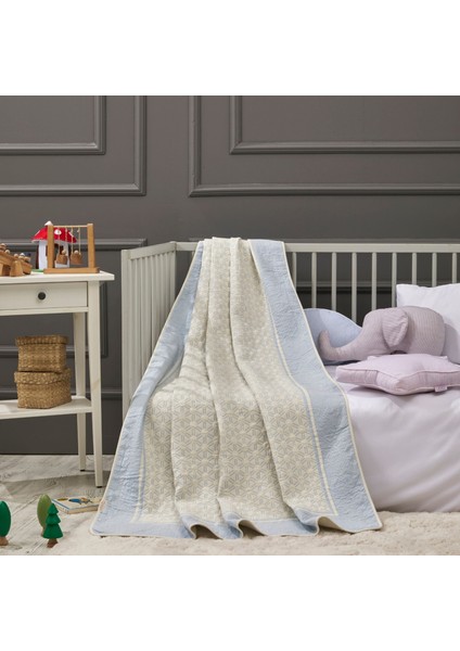 - Honeycomb Bebek Battaniye %70 Bambu %30 Micro Kumaş 110CM x 150CM Mavi