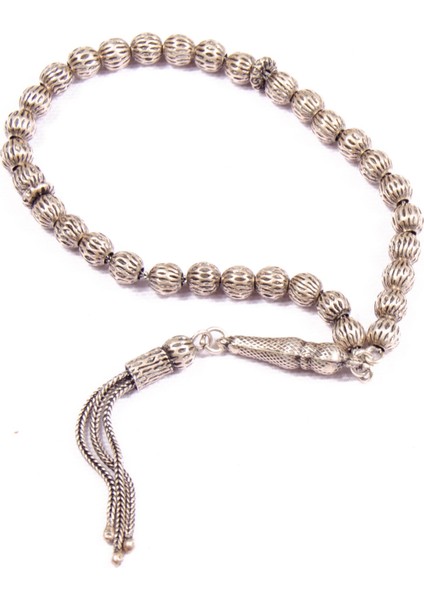 925 Ayar Küre Kesim 6x6 mm Gümüş Tesbih