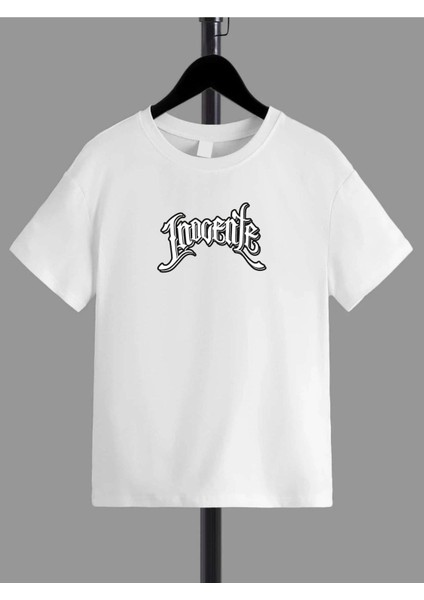 Ünisex Rahat Kalıp Pamuklu Baskılı Beyaz Çocuk T-Shirt fiyatları